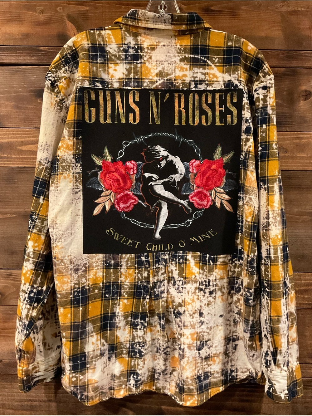 Vintage GUNS N ROSES “Sweet Child O' Mine” Bleached Distressed Flannel size XL